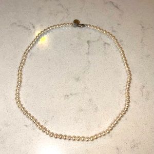 Ziegfeld Collection Tiffany & co. Pearl Necklace with Silver Clasp, 5-6 mm